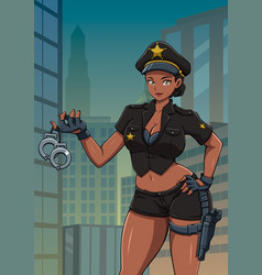 Anime Black Cop In City