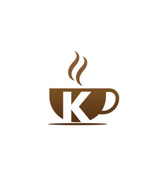 Coffee Cup Icon Design Letter K Logo