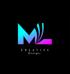 Creative Colorful Letters Ml M L Logo