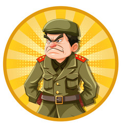 Grumpy Army Officer Cartoon