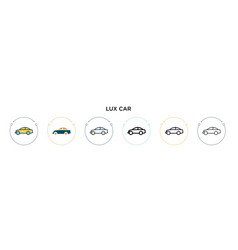 Lux Car Icon In Filled Thin Line Outline