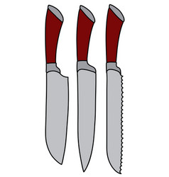 Three Large Kitchen Knives