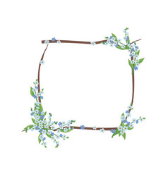 Square Wreath Of Blue Forget Me Not Flowers