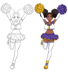 Anime Black Cheerleader On White