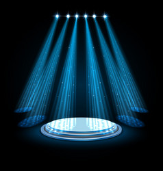 Blue stage lights background Royalty Free Vector Image