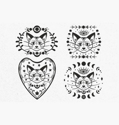 Cat And Moon Phases Svg Boho Cat Bundle Svg