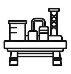 Gas Rig Icon Outline Drilling Ocean