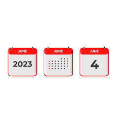 June 4 Calendar Design Icon 2023 Calendar