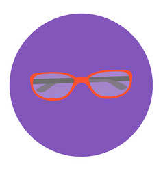 Red Glasses With Thick Frame On A Purple