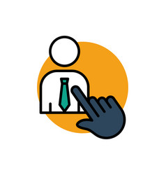 Assign Icon Hand Touch With People Related