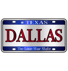 Dallas Texas License Plate