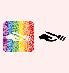 Dot Mosaic Dining Etiquette Carved Icon For Lgbt