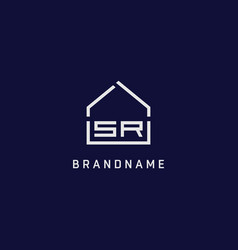 Initial Letter Sr Roof Real Estate Logo Design