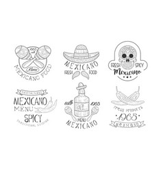 Mexicano Menu Traditional Spicy Cuisine Hand Drawn