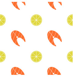 Salmon And Lemon Seamless Pattern