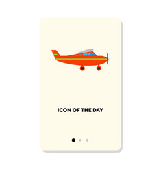 Vintage Airplane Flying In Sky Flat Icon