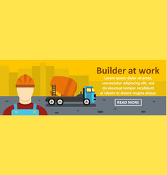 Builder At Work Banner Horizontal Concept