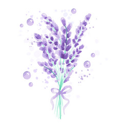 Lavender Background With Flowers Watercolor