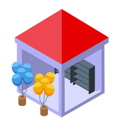 Seller Balloon Shelter Icon Isometric