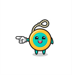 Yoyo Cartoon With Pointing Left Gesture