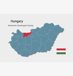 Map Hungary County Komarom-esztergom