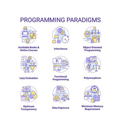 Programming Paradigms Concept Icons Set