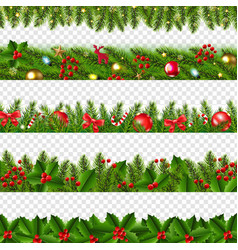 Big Set Christmas Garland Isolated