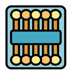 Cotton Swab Pack Icon Flat