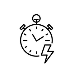 Fast Service Line Icon Flash Time Linear Style