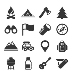 Camping icons Royalty Free Vector Image - VectorStock