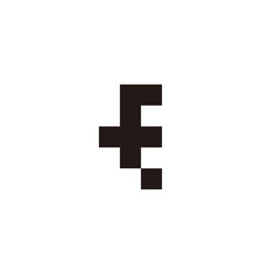 Letter Fe Ef F E Dot Geometric Symbol Simple Logo