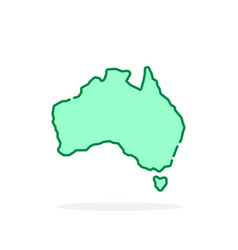 Green Cartoon Thin Line Australia Icon