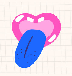 Lips With Tongue Out Retro Icon