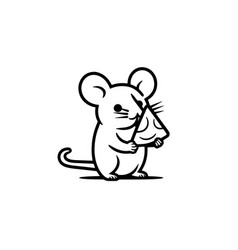 Minimalist Art Of Mouse Eating Cheese