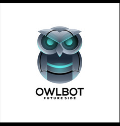 Owl Robot Gradient Logo Design