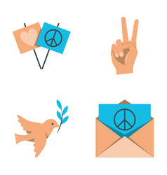 Pacifism And Peace Flat Icon Set