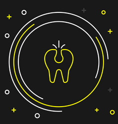 Line Broken Tooth Icon Isolated On Black