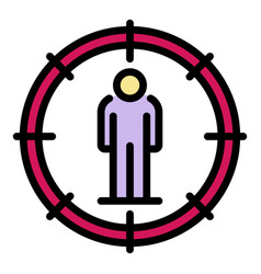 No Racism Target Icon Color Outline