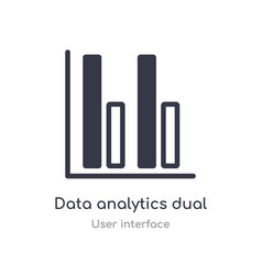 Data Analytics Dual Bars Outline Icon Isolated