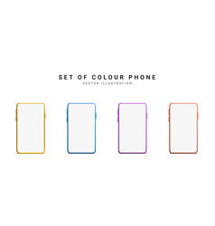 Set Of Colour 3d Realistic Phone Isolated