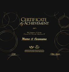 Certificate Or Diploma Black And Gold Design