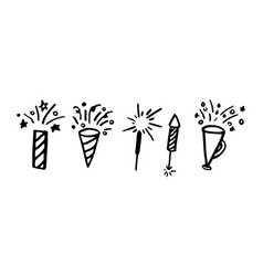 Doodle Confetti Popper Set Black On White