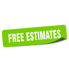 Free Estimates Sticker Label