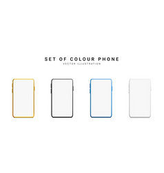 Set Of Colour 3d Realistic Phone Isolated