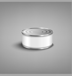 Short Silver Tin Can For Fish Preserve Mockup