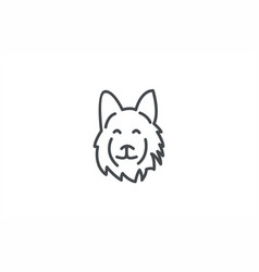 Simply Linear Head Herder Dog Logogram Icon