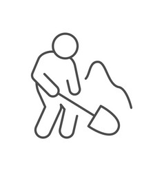 Digging Person Line Outline Icon