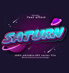 Saturn Editable Text Effect 3d Cartoon Comic Style