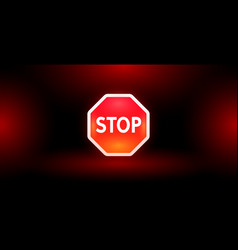 Stop Sign On Dark Red Background