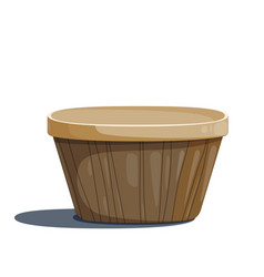 Drawing Of Basket Wooden Pot In Brown